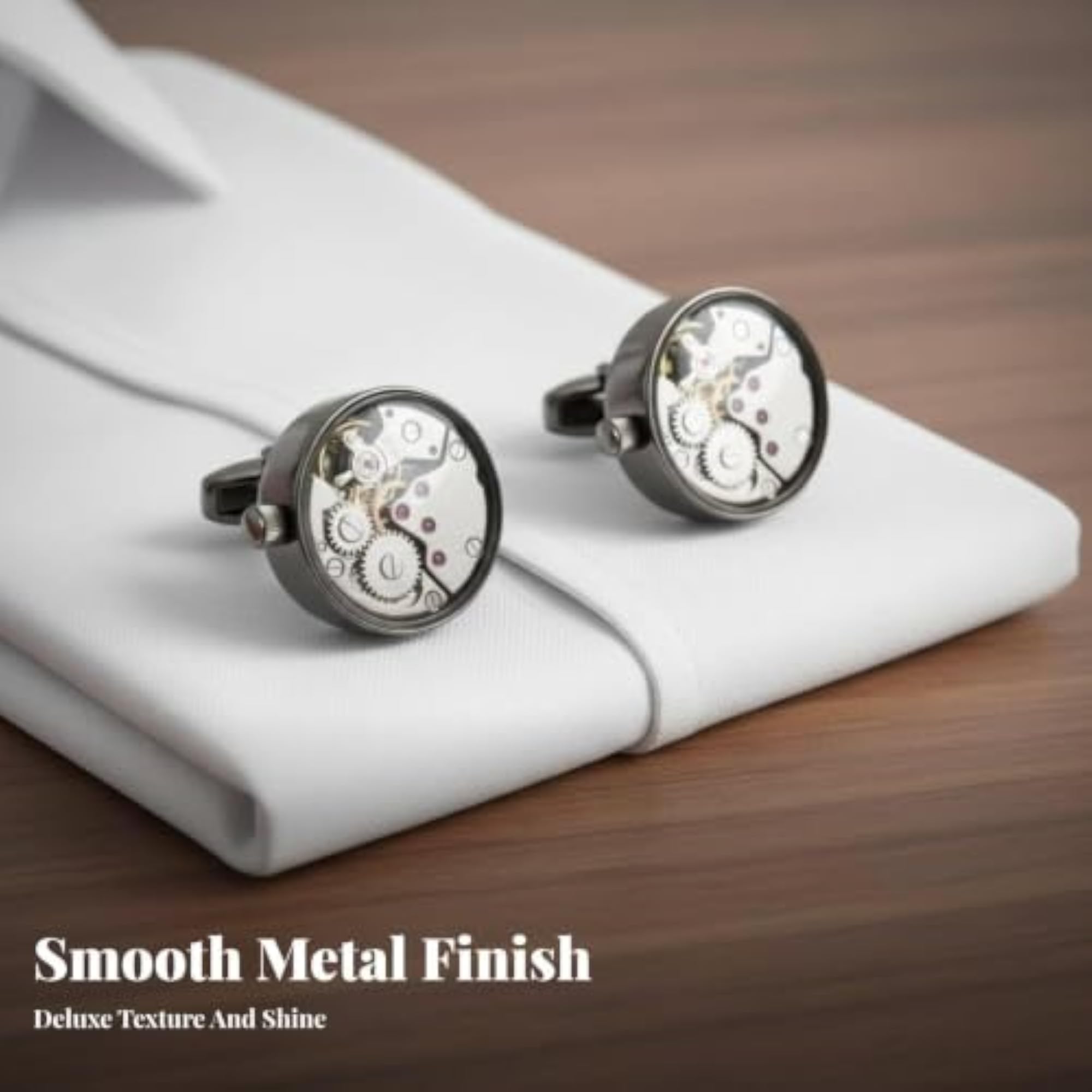 Mechanical Watch Movement Cufflinks for Formal Events