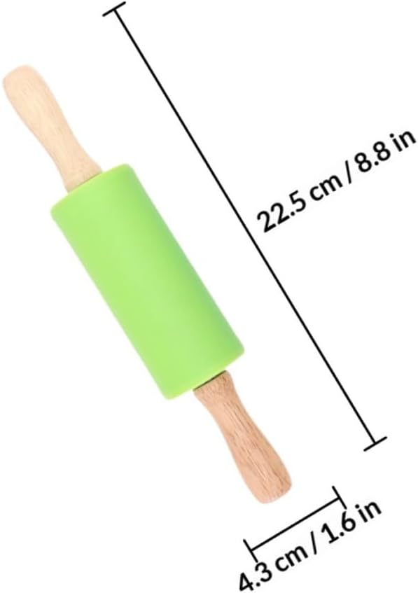 4pcs Non-stick Silicone Rolling Pins Set with Wooden Handles, Blue and Teal Colors, Safe Baking Tools for Dough Rolling and Home Kitchen Use