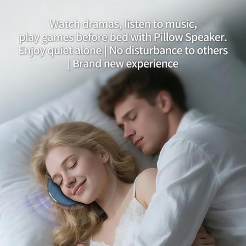 Image of Ultra-Thin Under Pillow Speaker, Bluetooth Sleep Sound Machine with White Noise & Custom Timer, for Side Sleepers, Insomnia Relief, Baby Nursery & Office Focus