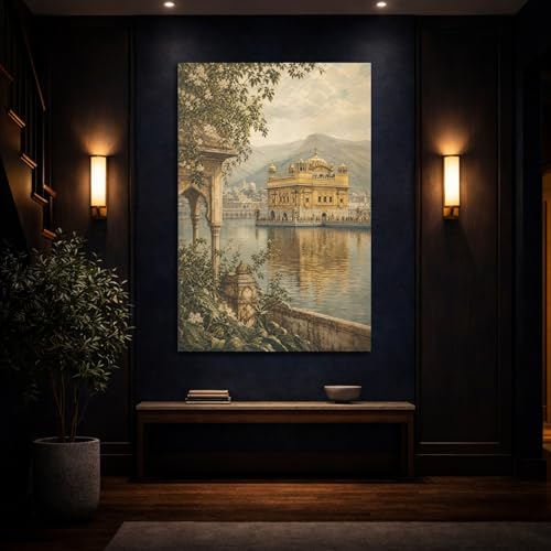 Tableau salon vert sauge apaisant pour mur vide - 4