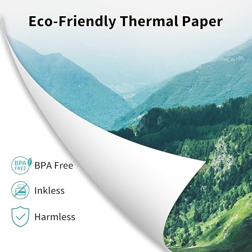 Image of 100 Sheets Phomemo Thermal Paper, 8.5'' x 11'' US Letter Size, Smoothing Folded Thermal Print Paper Compatible with M832D M832 M834 M835 M833 M836 M08F-Letter Portable Printer