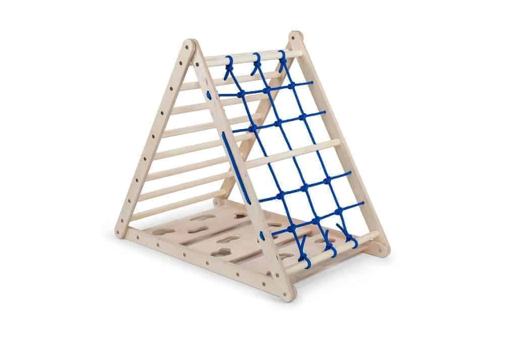 Kletterling Orang-Utan | handmade Climbing Triangle with Net, Rung and Climbing Wall - 3 in 1 | Designed and produced by Kletterling from Germany