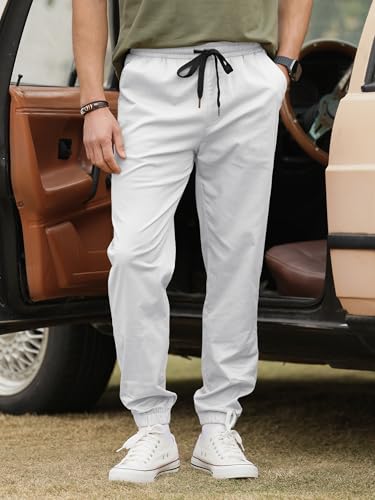 HOTake Men's Joggers Casual Lightweight Elastic Waist Drawstring Hiking Chino Pants Men4
