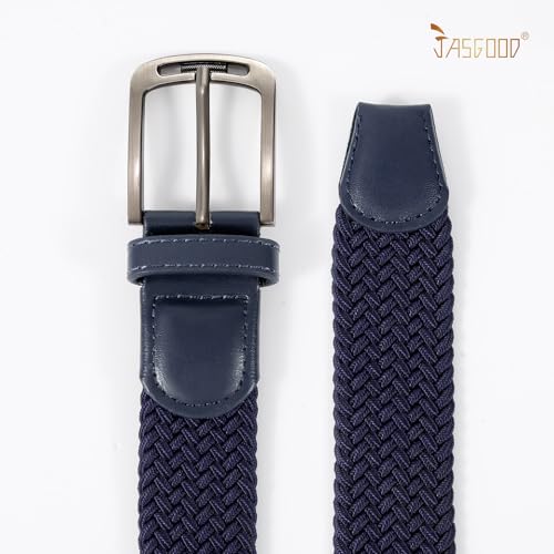 Image of JASGOOD Men Elastic Braided Woven Belt Casual Canvas Woven Stretch Golf Belt for Men Women Jeans Suits Pants