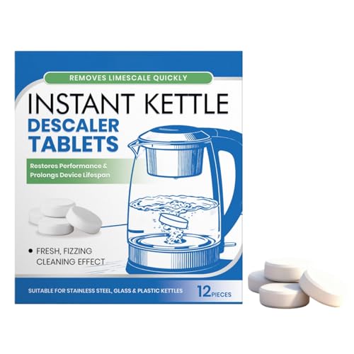 12 Pack Kettle Descaler Tablets Limescale Remover & All Purpose Cleaner for Coffee Machines Kettles Irons Powerful Descaling Tablets Limescale Remover Kettle Limescale Tablets Washing Machine