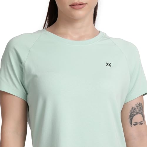 Image of Lavos Women's Regular Fit T-Shirt with Half Sleeve Round Neck, Bamboo & Cotton Gym, Yoga and Sports Wear for Women