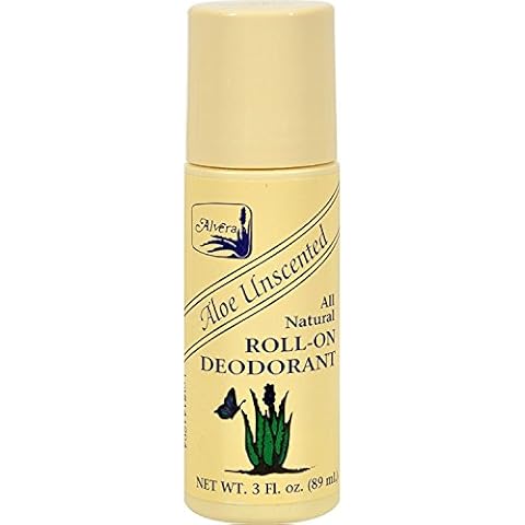 Alvera All Natural Roll-On Deodorant Aloe Unscented - 3 fl oz (Pack of 2) Cover
