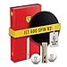 Killerspin JET 600 Table Tennis Paddle, Ping Pong Paddle for Intermediate or Advanced Players, Table Tennis Racket with Wood Blade, Nitrx Rubber Grips Ping Pong Balls, Memory Box for Storage - Red & Black