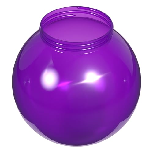 Image of KASTLITE 6 inch Globe Light Bulb Cover with 3.25 inch Threaded Screw-in Neck - Acrylic Plastic Replacement for Ceiling Lamp Shades, Outdoor Mood Lighting Fixtures & Camper Awning Lights - Purple, Plain