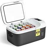 OLIXIS Portable Car Refrigerator, 17QT Single-Zone Electric Cooler for Vehicles, -4℉-68℉ Freezer Smart Control via Bluetooth with Car Battery Protection, Child Lock, 12/24V DC & 100-240V AC Powered