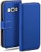 Produktbild moex Klapphülle für Samsung Galaxy A5 (2015) Hülle klappbar, Handyhülle mit Kartenfach, 360 Grad Schutzhülle zum klappen, Flip Case Book Cover, Vegan Leder Handytasche, Blau