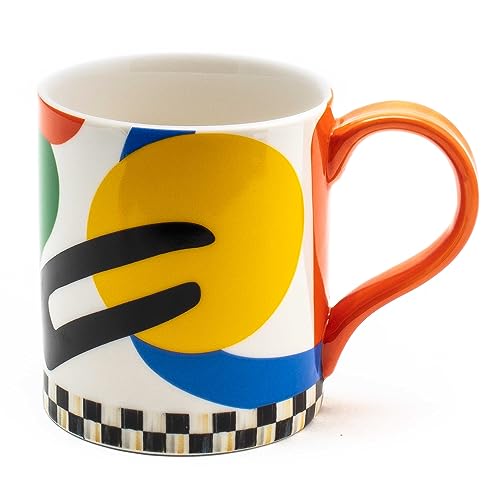 Taza decorativa de cerámica con asa MacKenzie-Childs Coco Davez miniatura 1