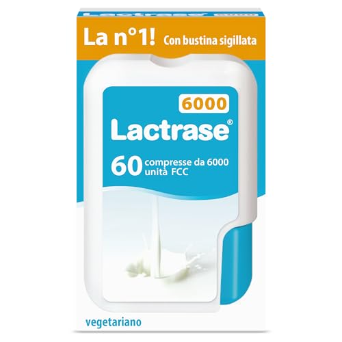 Pro Natura® Lactrase 6000 FCC, 60 compresse di lattasi per l'intolleranza al lattosio, per gustare senza problemi latte e latticini