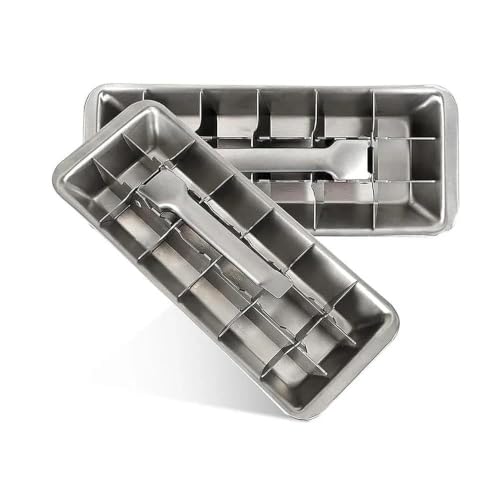 Stainless Steel 18-Slot Ice Cube Tray-Easy-Release Handle & Detachable Design | Dishwasher Safe & Non-Stick | For Home Bar, Kitchen, Freezer | Heavy Duty Stainless Steel Ice Tray (2)