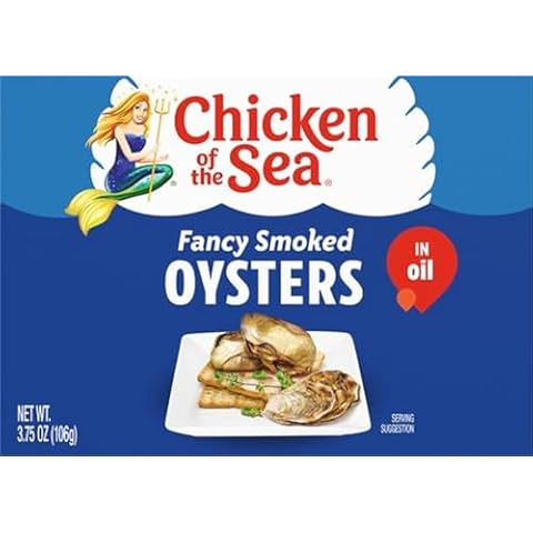 Chicken of the Sea Smoked Oysters in Oil, Canned Oysters, Great for Recipes, 3.75-Ounce Can (Pack of 1) Cover