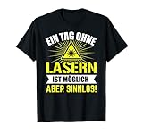 diodo laser verde 100mw Diseño moderno para láser con señal de advertencia y símbolo láser y el texto en alemán: Ein Tag ohne lasern ist posible aber sinnlos. Ideal para cortadores láser y aficionados