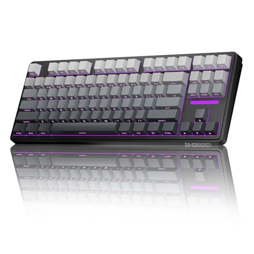 Image of AUSDOM H87 Wireless TKL Mechanical Keyboard 87 Keys, 10000mAh Battery, Tri-Mode Bluetooth 5.3 /2.4GHz / USB-C, Hot Swappable, Gasket Structure, RGB Backlit Gaming Keyboard for PC Mac, Black Grey