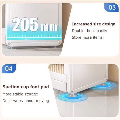 HUIYIN Mini Spice Rack Organizer for Kitchen Countertop, Durable Steel Seasoning Storage Cabinet with Doors, Space-Saving Pantry Organizer for Herbs and Spices