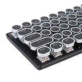 Lazmin112 Przewodowa Klawiatura Gier, Kolorowe Podświetlenie LED RGB, 60% Przewodowej Klawiatury Mini, 68 Klawiszy, Ergonomiczna (Czarny kolor niebieski przełącznik)