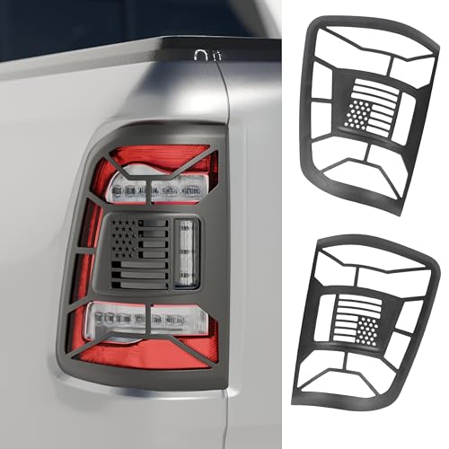 NARPES-Tail Light Lamp Protective Guards Exterior Decoration for Dodge RAM 1500 2019-2023 Accessories Taillight Shell Frame Shield ABS Material Black RAM 1500 Limited Laramie Rebel Long Horn