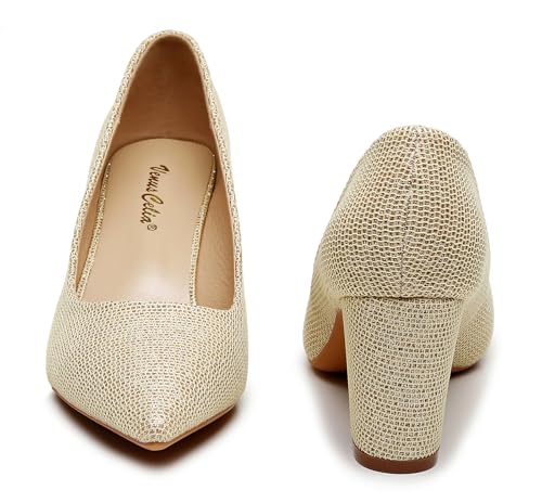 Image of VenusCelia Women's Lewin Pump Chunky Heel Shoe