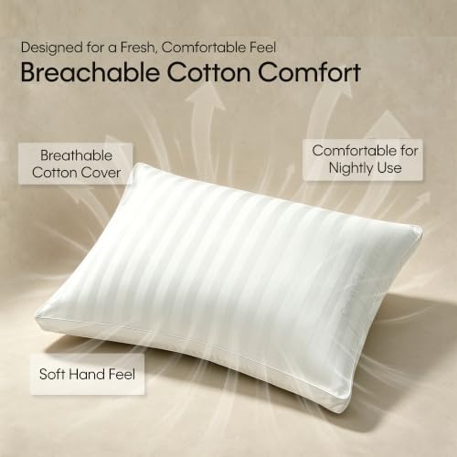 Calvin Klein Hotel Bed Pillows King Size Set of 2 Medium Soft Support - image 6