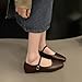 Women's Classic Retro Square Toe Flat Mary Jane Shoes Fashionable and Comfortable Walking Flat Shoes with Buckles (Brown,8)