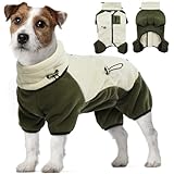 Hundepullover Fleece, Winterkleidung für Kleine Hund Hunde-Einteiler Sweatshirt Warm Abnehmbar Hals und Ohrenwärmer Fleece Weste Warmer Hund Schneeanzug Dog Jumper mit Reißverschluss(Beige, M)