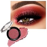 CAKAILA Monochrome Powder Eyeshadow Palette Makeup,Wine Red Natural Neutral Single Shimmer Eye Shadow for Older Women,Buildable Sparkly Eye Finish,Long Lasting Naturing-Looking