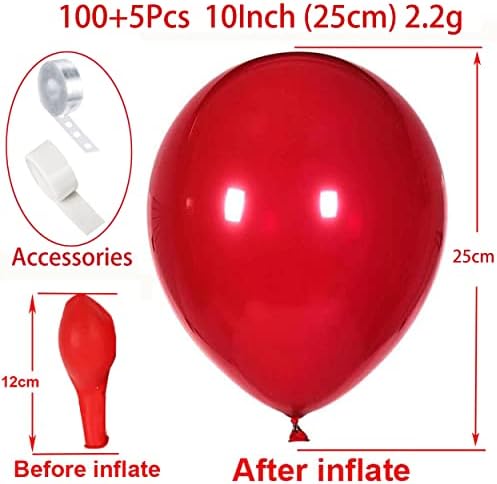 Red Balloons 100 Pcs 10 Inch Party Red Metallic Latex Ballons As Birthday Balloons Merry Chritmas Balloons Graduation Balloons Valentines Day Balloons Baby Shower Wedding Party decorations