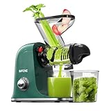 SiFENE Cold Press Juicer Machine, Slow Masticating Juicer, Vegetable and Fruit Juice Extractor Maker Squeezer, Easy to Clean, BPA Free, Green
