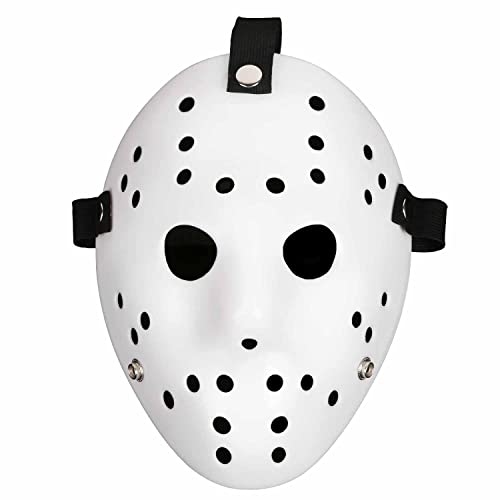 CASA CLAUSI Mask Cosplay Halloween Costume Mask Prop Horror Hockey Pure White - Thumbnail 4