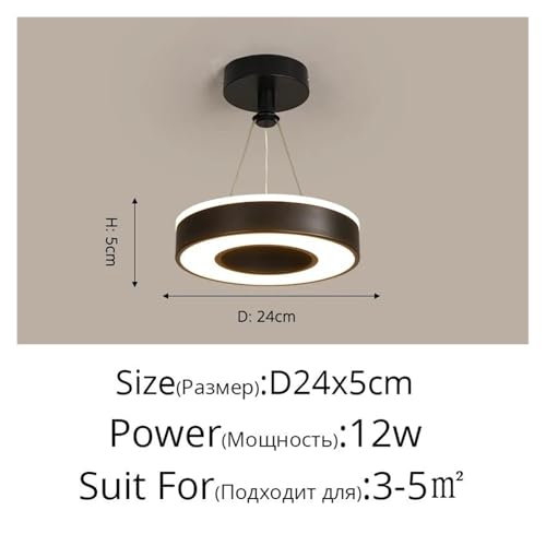 Lustre LED circulaire à diffusion blanc froid pour chambre et salon - 2
