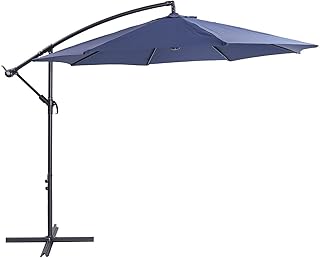 HZH Guarda-chuva de pátio, guarda-chuva de jardim de pátio guarda-chuva de mercado de móveis ao ar livre com manivela à prova d'água proteção UV pesca dossel de jardim guarda-sol ao ar livre