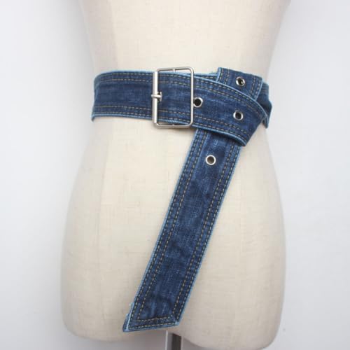 Denim Buckle Belt for Women Waist Decorative Belts Clothing Accessories3