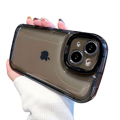 Ownest Compatible With Iphone 13 Case With Clear Kickstand Creative Protective Design Case With Camera Holder For Tpu Slim Shockproof Cool Phone Case For Iphone 13-Black #TOP23