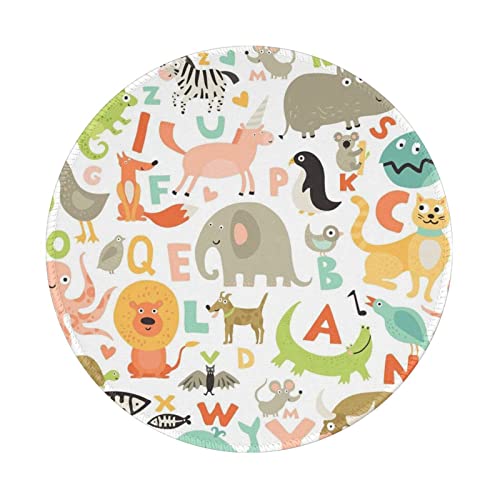 Tapis de souris antidérapant lavable avec motif alphabet ludique