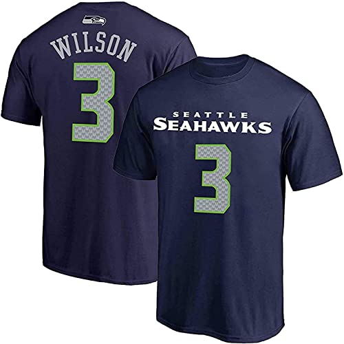 NFL Boys Youth 8-20 Official Player Name & Number Game Day Performance Polyester T-Shirt (Seattle Seahawks, Russell Wilson, X-Large, Navy)