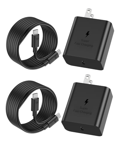 45W USB C Charger Block 2Pack Super Fast Charger Type C PD Fast Charging with 5A USB-C Cable for Samsung Galaxy S25 Ultra/S25+/S24 Ultra/S24+/S23 Ultra/S23+/Ultra S22/S22+/S20 Ultra/Note 10