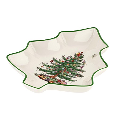 Spode Christmas Tree Serving Dish, 9-inch Tree-Shaped Bowl, Fine Earthenware, Dishwasher Safe, Decorative Serveware, Festive Tableware, Perfect Holiday Entertaining & Home Décor