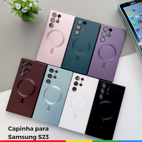Capa Protetora com Fibra de Vidro e Tecnologia Mag Safe para Samsung Galaxy S22/S23 Ultra, Proteção