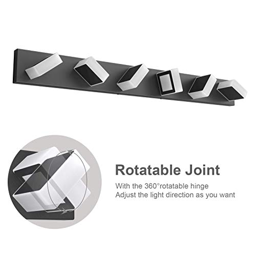 Ralbay Led Modern Vanity Lights Fixtures 6 Lights Black Vanity Lights Acrylic Modern Matte Black Vanity Lights For Bathroom #TOP2