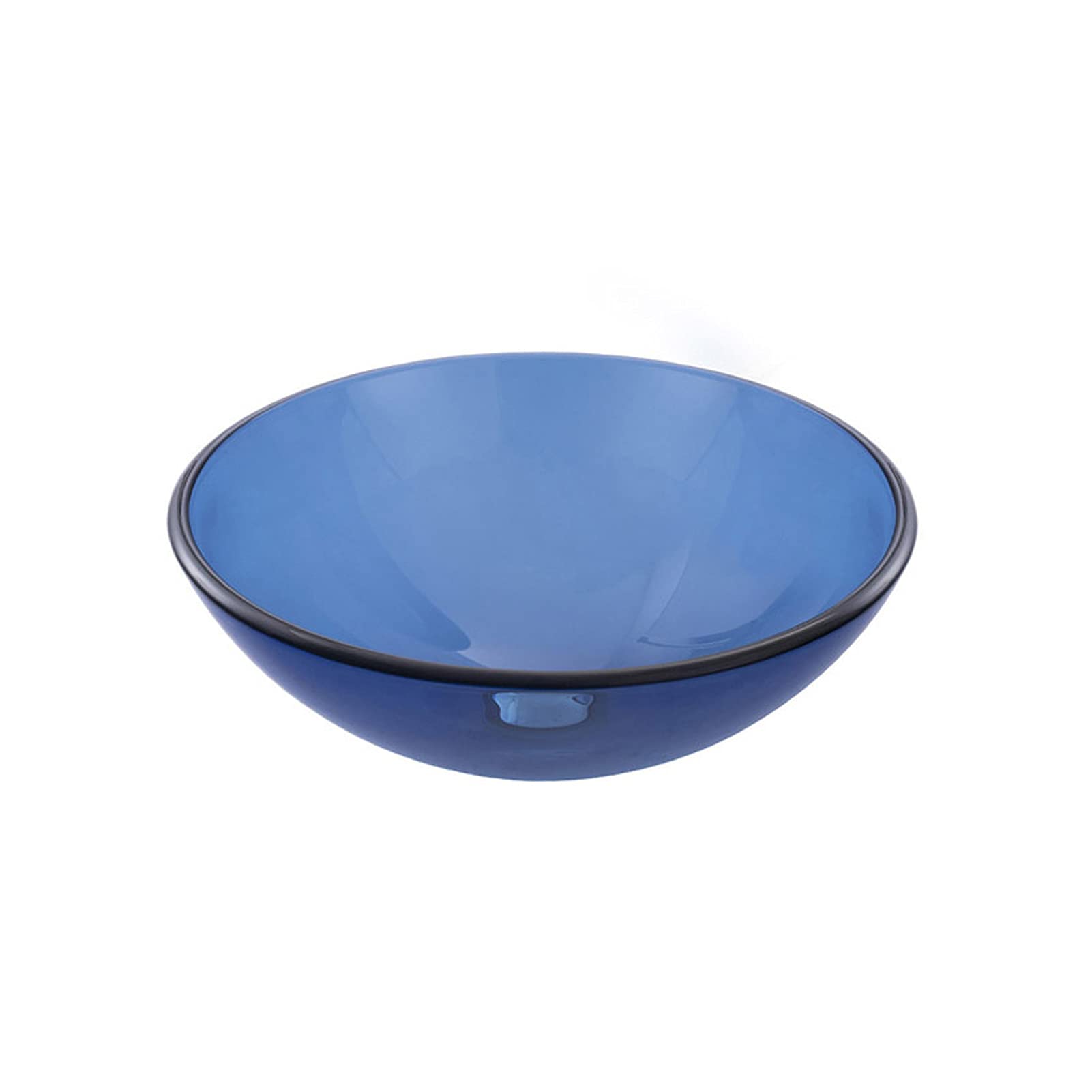 Cuarto de baño lavabo transparente cristal de lavado sobre recipiente de contador azul 3 pcs set