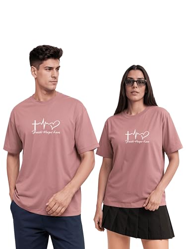 Image of Couple T-Shirts Cotton | Oversized Tshirt for Men Women Love (Set of 2 | Regular Fit | OSHS CT8)