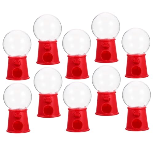 DOITOOL Mini Macchinetta per Caramelle Rossa 10 Pezzi, Distributore di Gomme da Masticare, Gioco Educativo Compatto per Feste e Sviluppo Coordinazione Occhio-mano