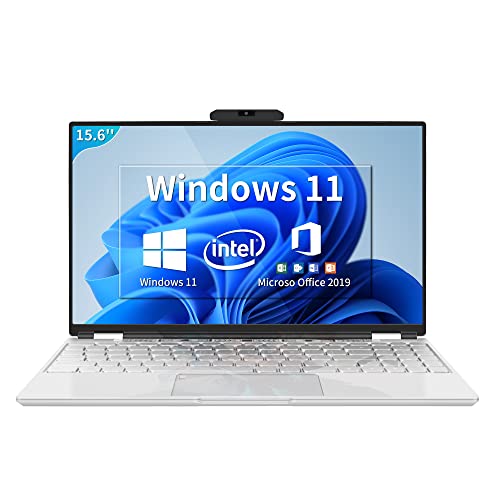 パソコン ノート 【Windows 11搭載】【Microsoft Office 2019搭載】15.6インチ狭額縁大画面 FHD IPS 広視野角ノートPC第十一世代 Celeron N5105（4コア） 2.0-2.9Ghz/DDR4 16GB/SSD:128GB 日本語キーボードフィルム付き/Webカメラ/Mini HDMI/USB 3.0*2/無線搭載 /指紋認証付き/軽量薄型 パソコン ノート初心者向け・テレワーク応援・学習用 laptop(16G+128GB)