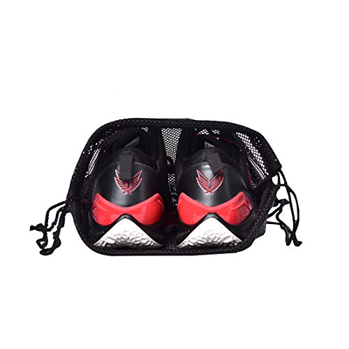 May Tree Heavy Duty Mesh Drawstring Bag, Sport Equipment Storage Bag For Beach, Swimming (Black) #TOP5