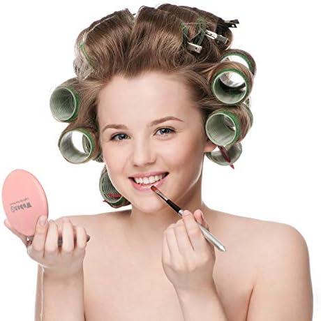 LED Travel Makeup Mirror, 3.5 inch Lighted Compact Mirror, 10X Magnification, Handheld, Double Sided, Portable Folding Mirror For Pocket, Purse, Gift, Pink, Round