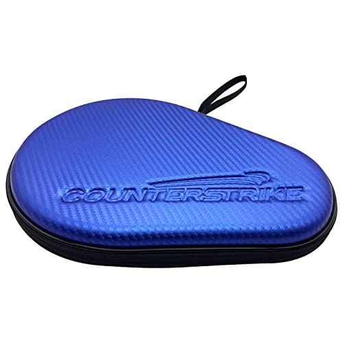 Counterstrike Ping Pong Paddle Case | Table Tennis Paddle Hard Case | Table Tennis Racket Case | Hard Shell | Water Resistant (Blue Matte Fiber) #TOP1