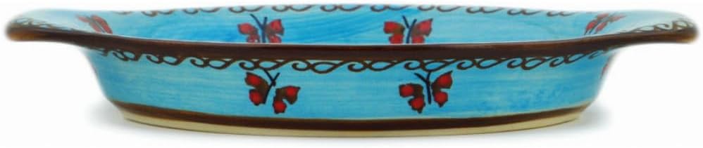 Polmedia Polish Pottery Saucer UNIKAT - Blue Garden Pattern Handmade in Boleslawiec Poland + Certificate of Authenticity